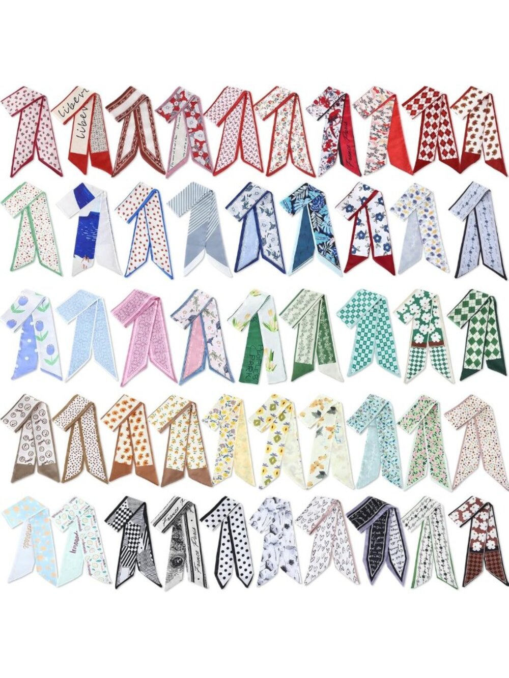 48 Pcs Handbag Scarf Set & Hair Accessories - Stylish Headbands for Women